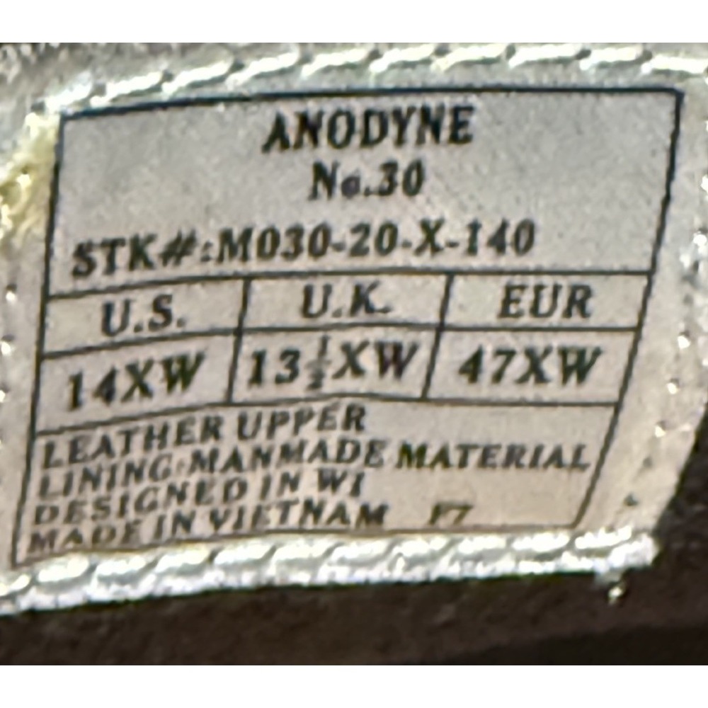 ANODYNE No. 30 Casual Dress Whiskey Leather Mens Shoe US 14 Orthopedic Diabetic - Picture 2 of 7
